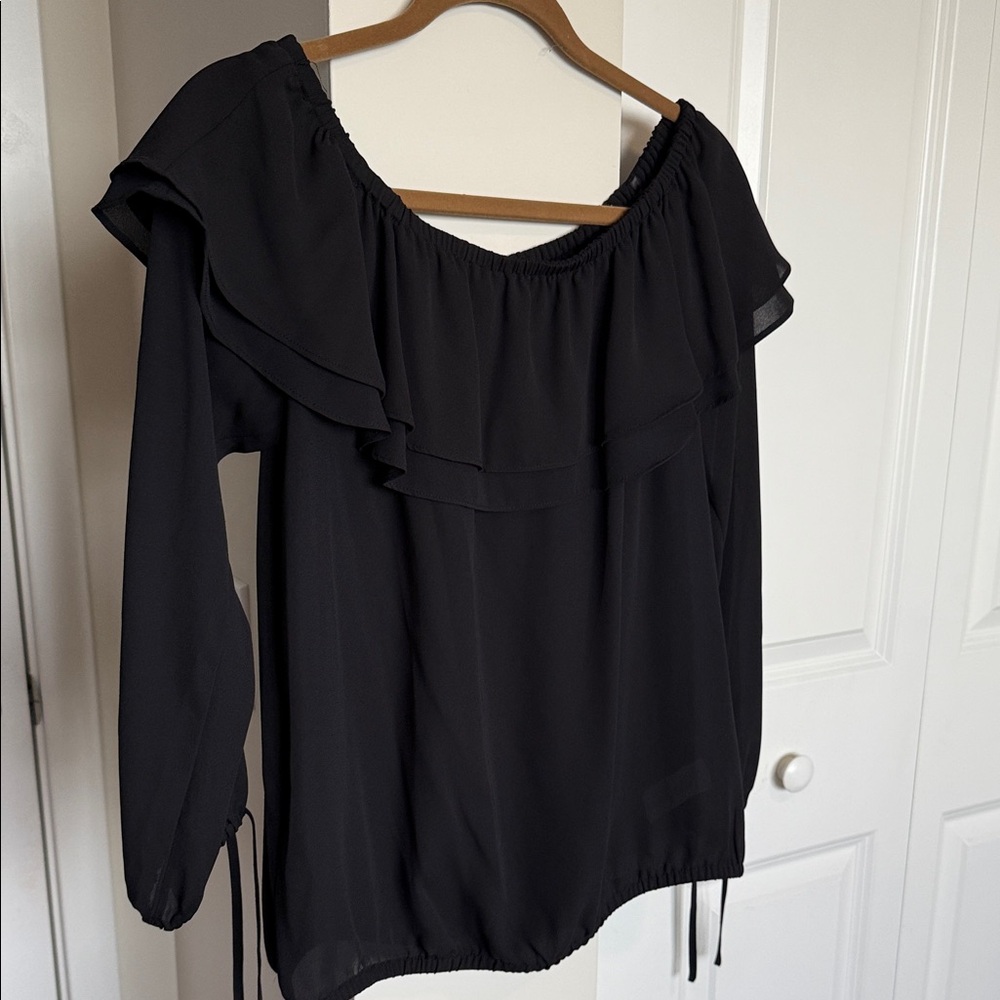 Michael Kors Black Ruffle Blouse